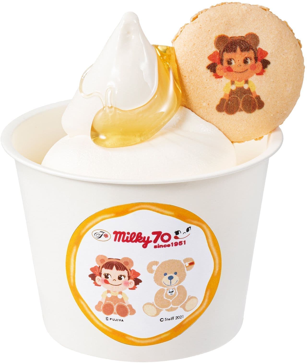 Premium milky soft serve (Peco's recommended honey flavor)