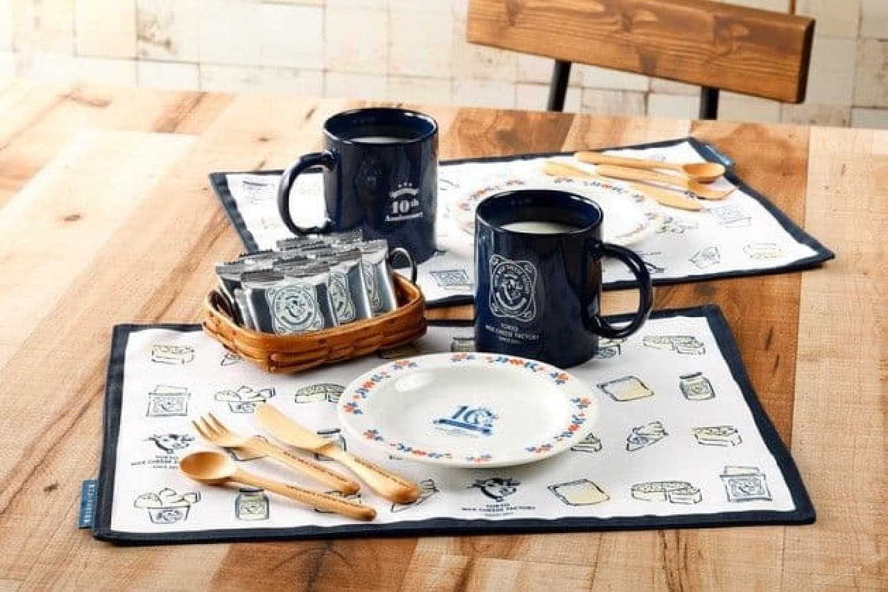 Tokyo Milk Cheese Factory "Home Cafe Set" Cutlery, Placemat, Plate, Mug