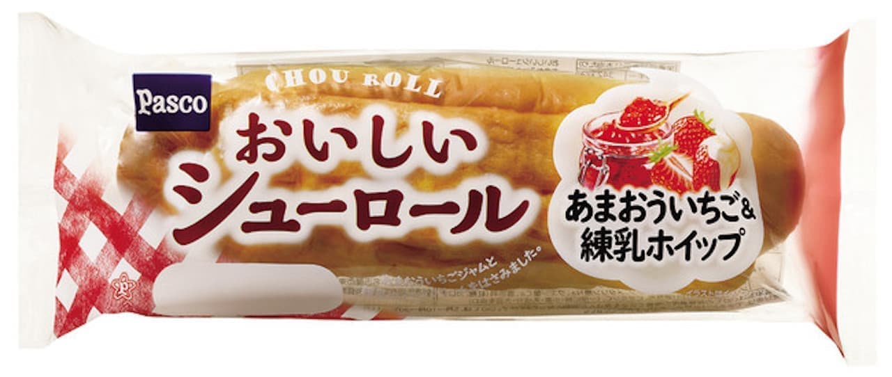 Pasco "Delicious shoe roll Amaou strawberry & condensed milk whipped cream"