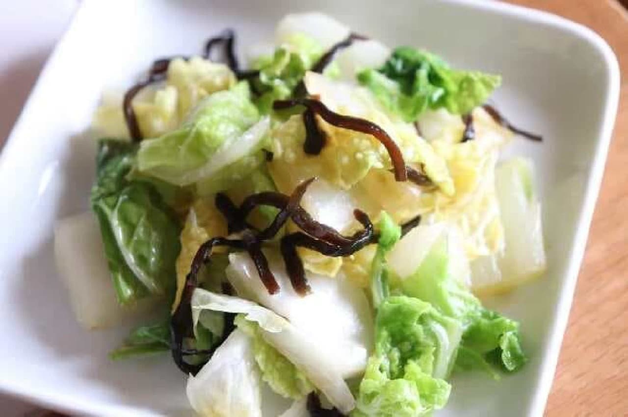 白菜レシピ「白菜の塩昆布バター和え」