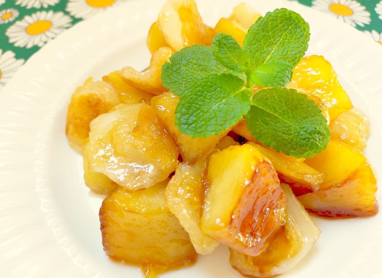 "Caramel apple rice cake" recipe