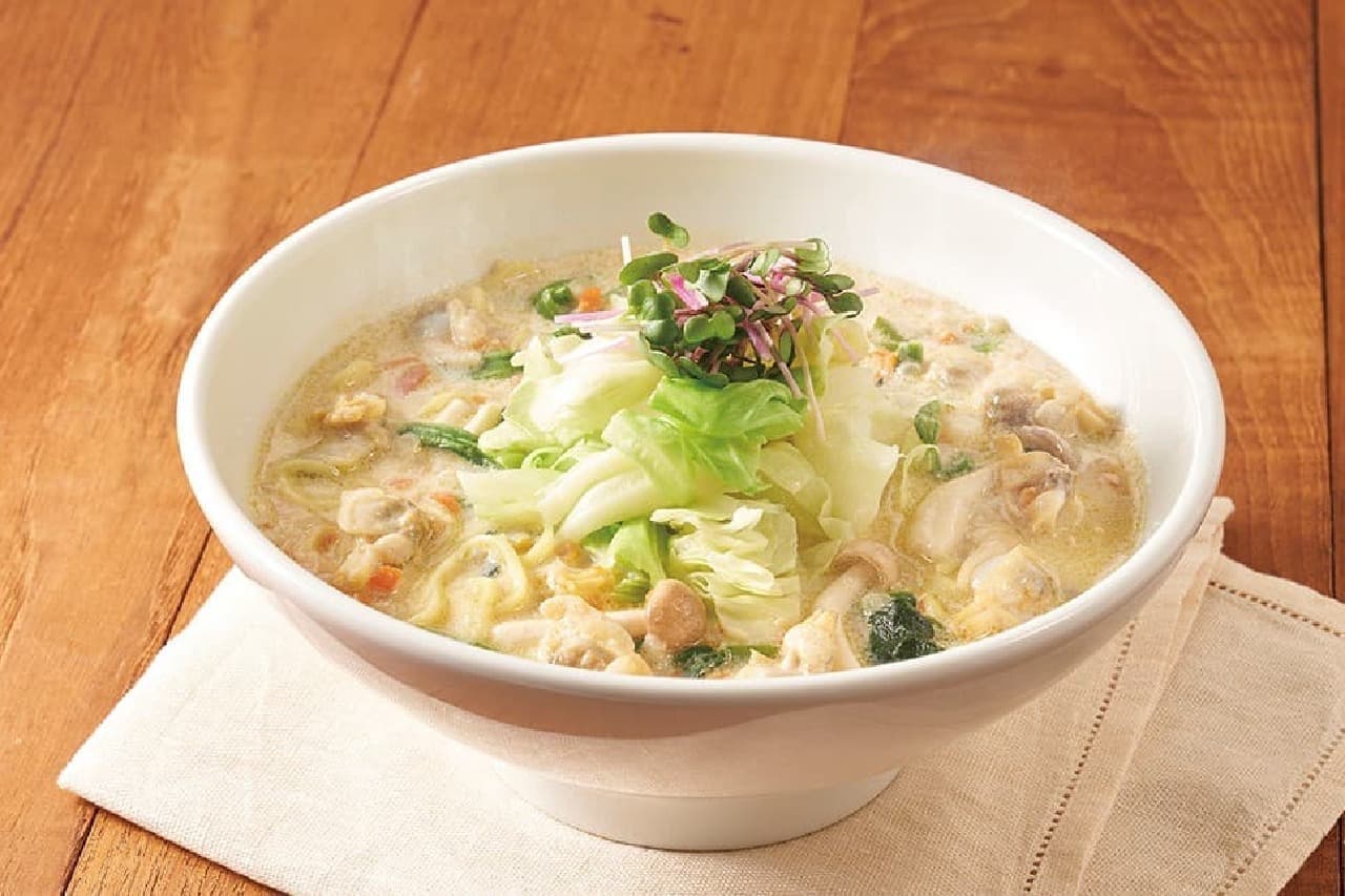 Jonathan "Shirayu noodles with clams and chicken stock chowder style"