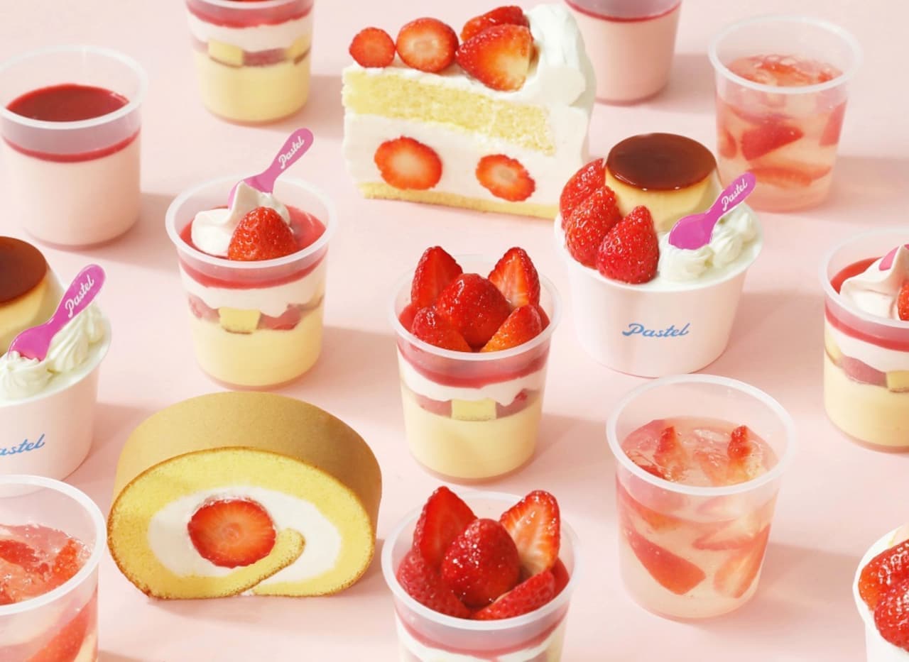 Pastel strawberry sweets