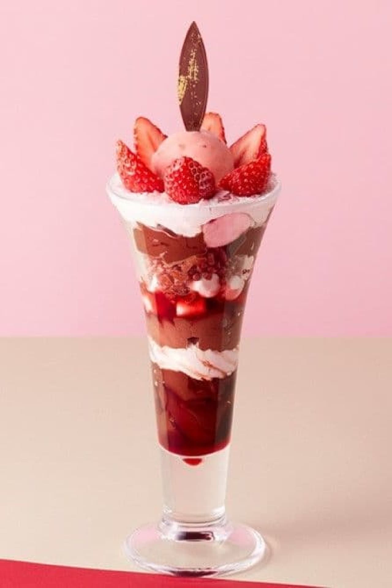 Coco's "Flower-blooming Strawberry and Chocolate Parfait"