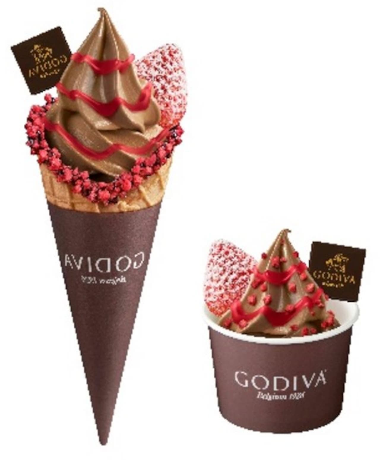 Godiva "Godiva Soft Ice Cream Strawberry" and "Strawberry Dip