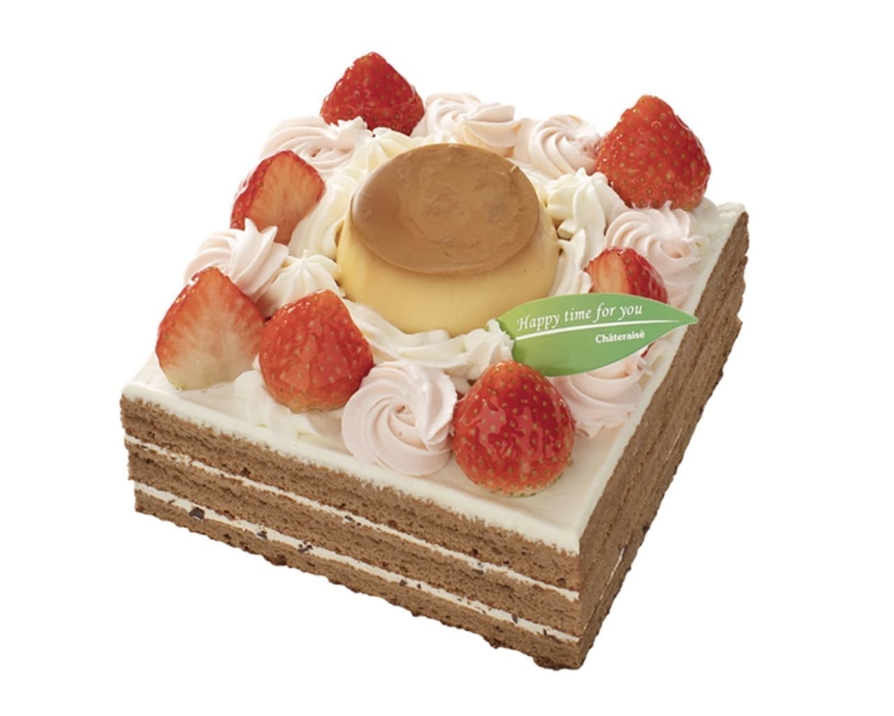 Chateraise "Benihope Strawberry and Pudding Cube Decoration