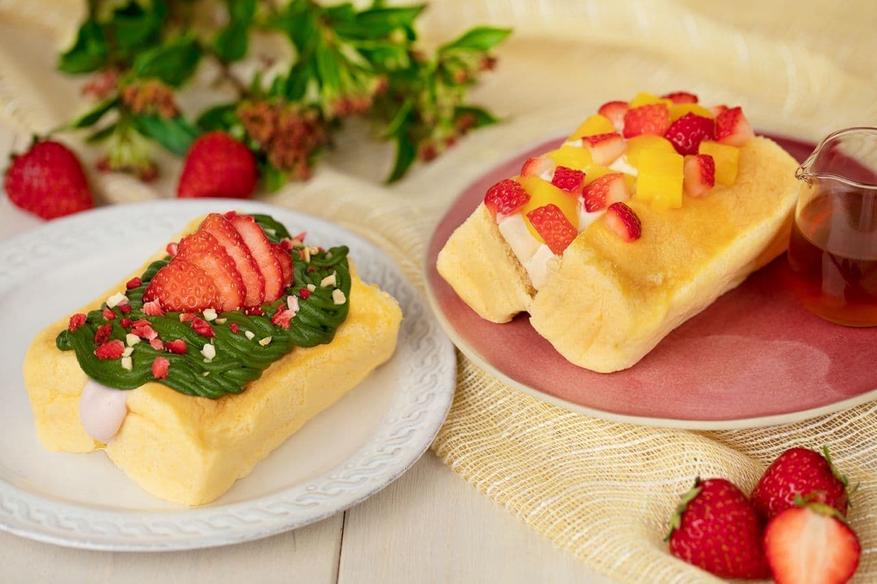 Shunsuido "Taiwan Sponge Cake Fruit" and "Taiwan Sponge Cake Matcha Strawberry