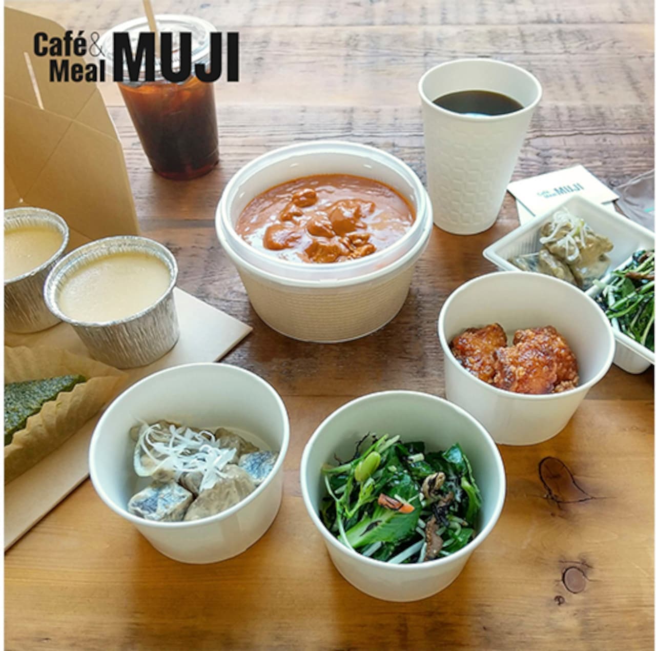 Cafe＆Meal MUJI「揚げ出し豆腐 干し野菜と大豆ミート餡」「ほうれん草とビーツのサラダ」