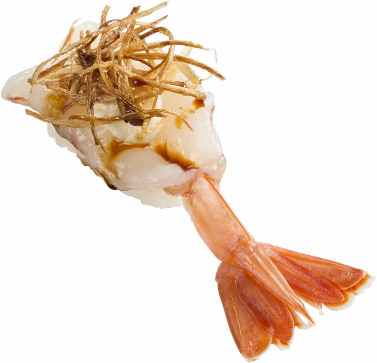 Sushiro 100 yen Festival "Mara flavored red shrimp with deep fried green onion