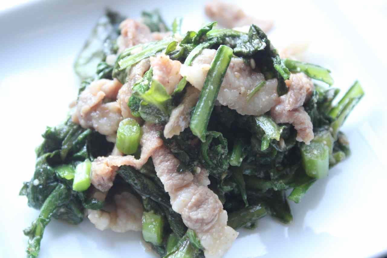 「春菊と豚肉のナムル」レシピ