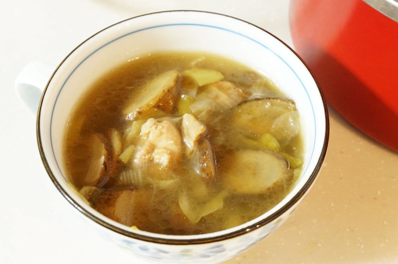 鶏ごぼうネギのスープ