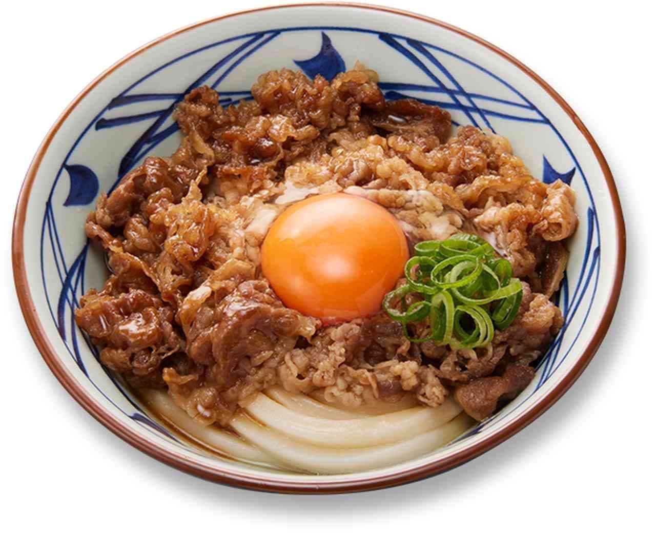 Marugame Seimen "Yakitate Gyuusuki Kamatama Udon" (Beef noodle)
