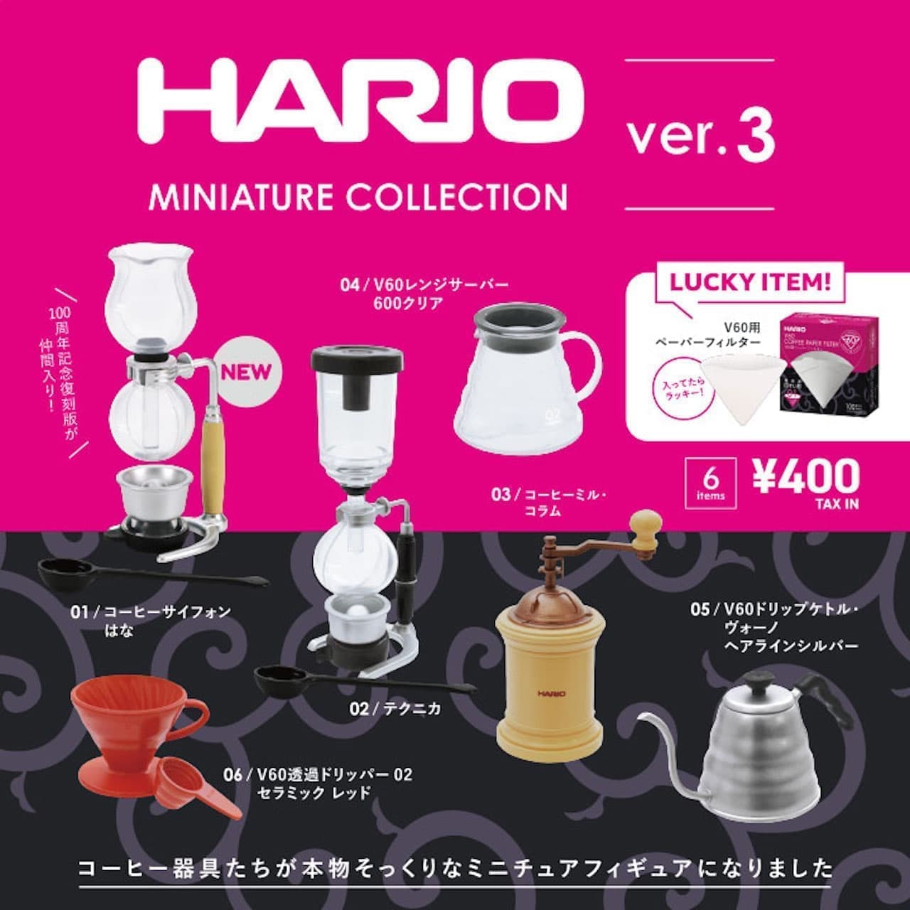 ケンエレファント「HARIO MINIATURE COLLECTION ver.3」