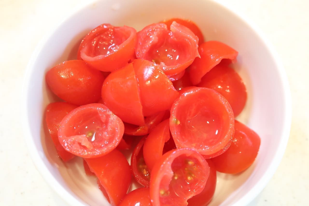 「ミニトマトのブルスケッタ」のレシピ
