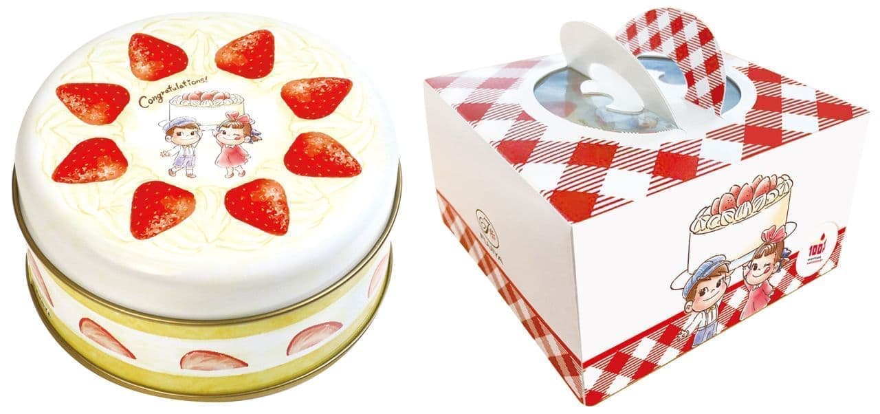 Fujiya Confectionery "Milky Tin (Shortcake 100th Anniversary Design)