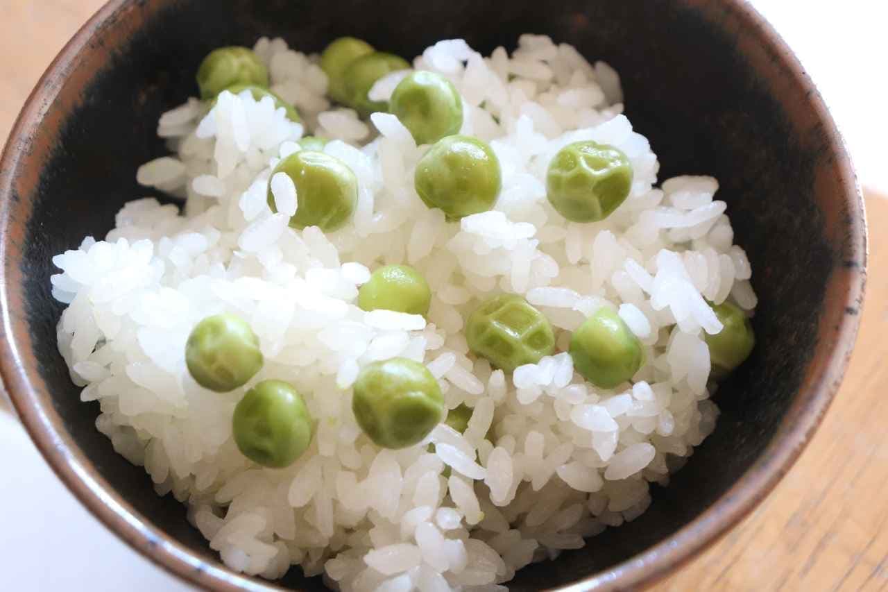 「グリーンピース豆ごはん」レシピ