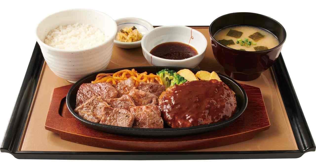 Yayoiken "Cut Steak & Hamburger Special Set Meal