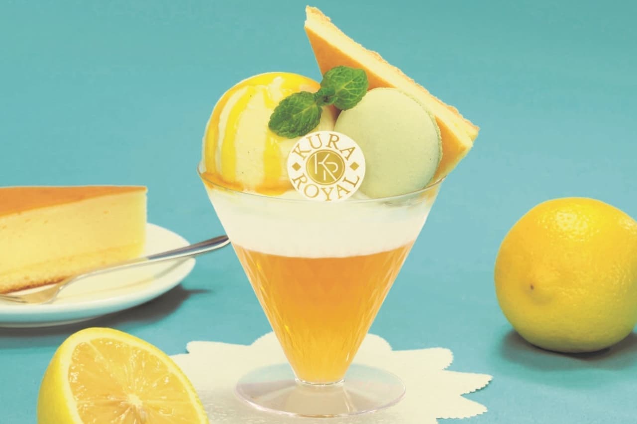 Kurazushi "Lemon Cheesecake Parfait," "Yuzu Butterfly Pea Tea," "Dream Fluffy Snow Blueberry