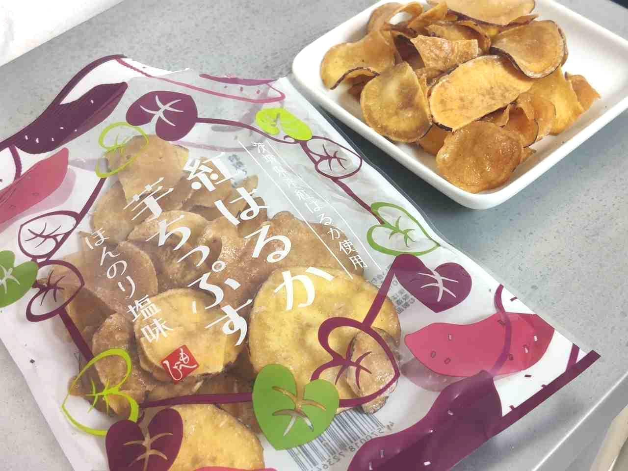 KALDI: 3 Japanese-style snacks: Beniharu Sweet Potato Chips, slightly salty