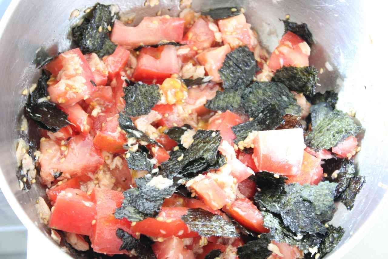 Tomato and tuna with nori seaweed