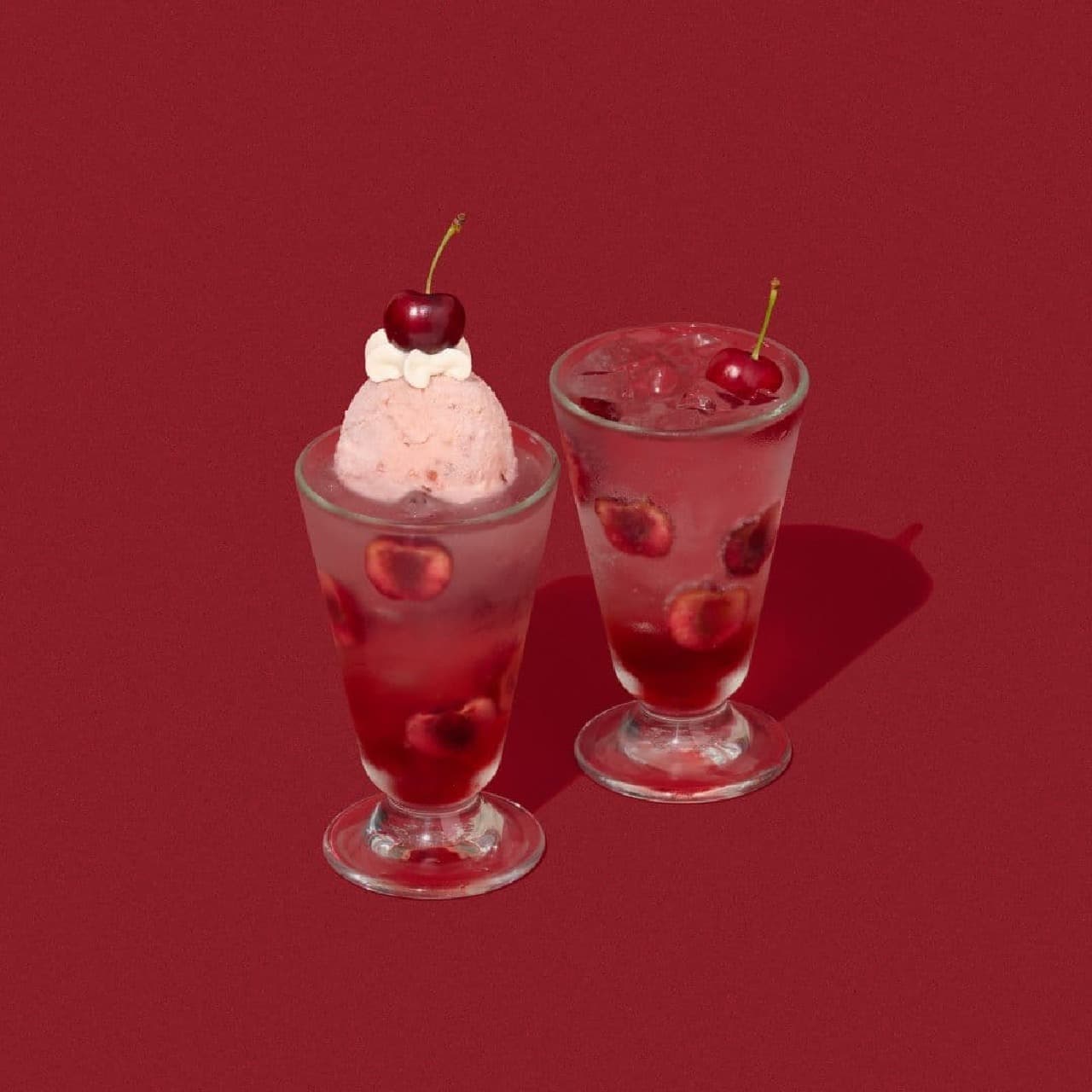 Gelato Pique Cafe "American Cherry Soda" and "American Cherry Float