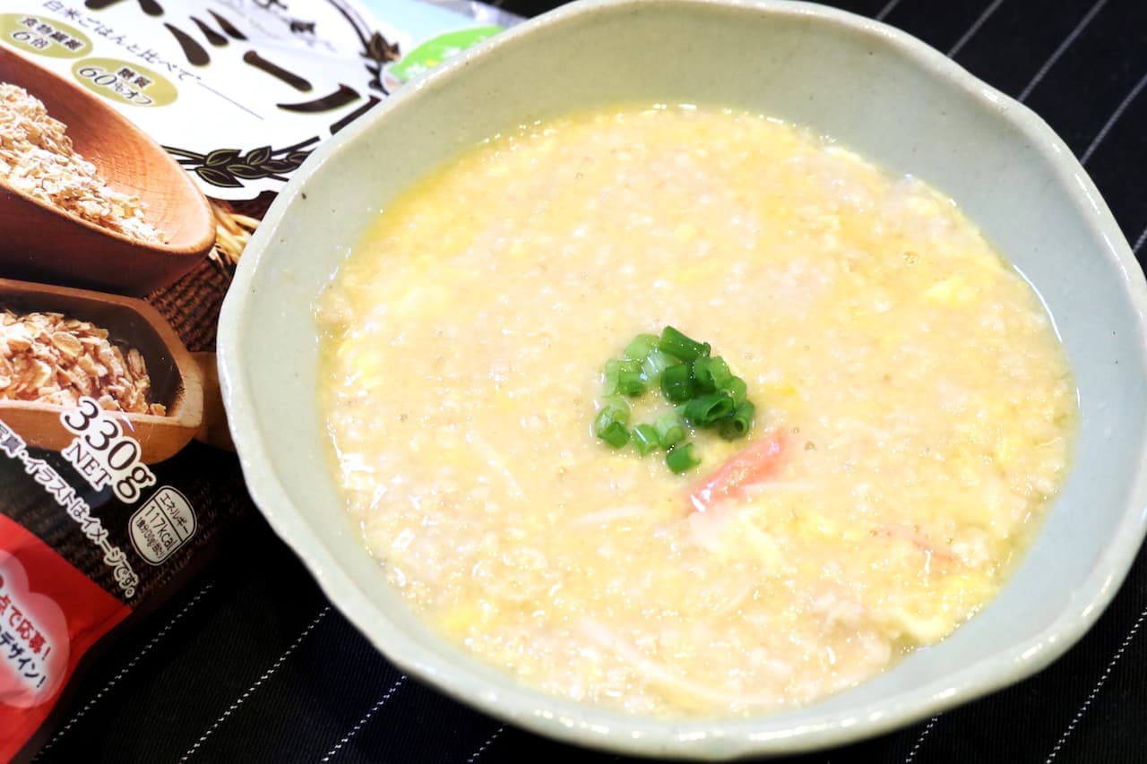 Recipe: "Crabmeat and egg porridge with oatmeal"