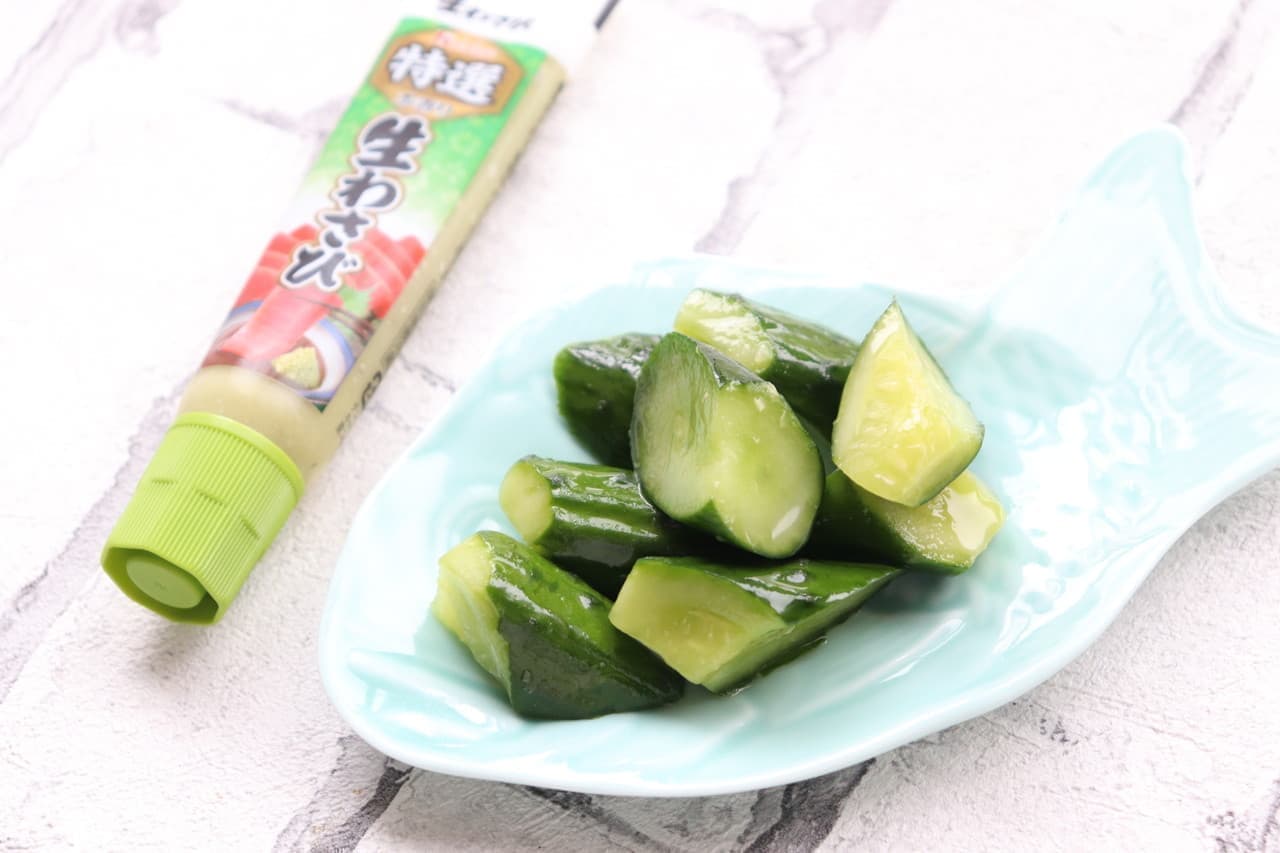 pickled cucumber with wasabi