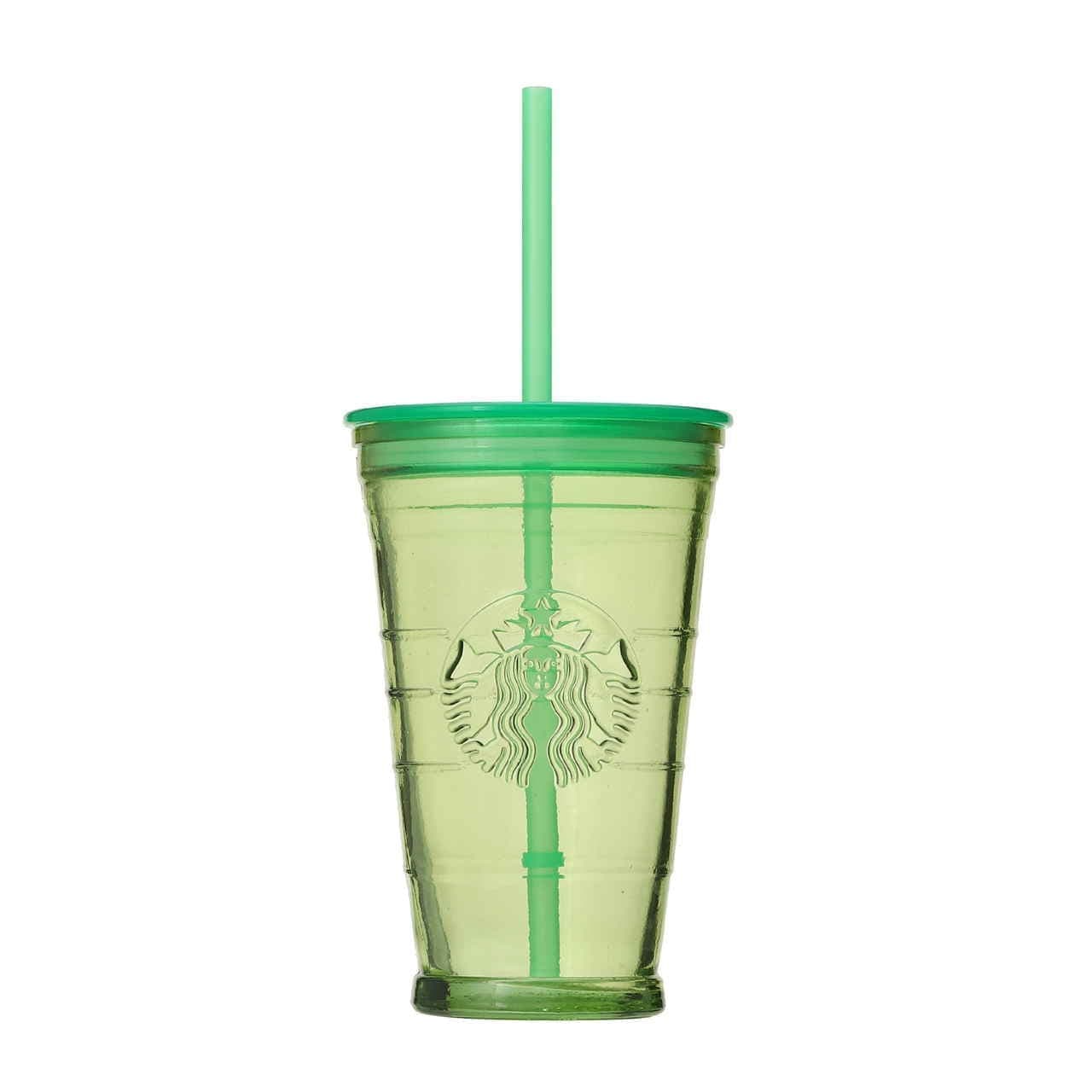 Starbucks recycled glass cold cup tumbler lime green 473ml