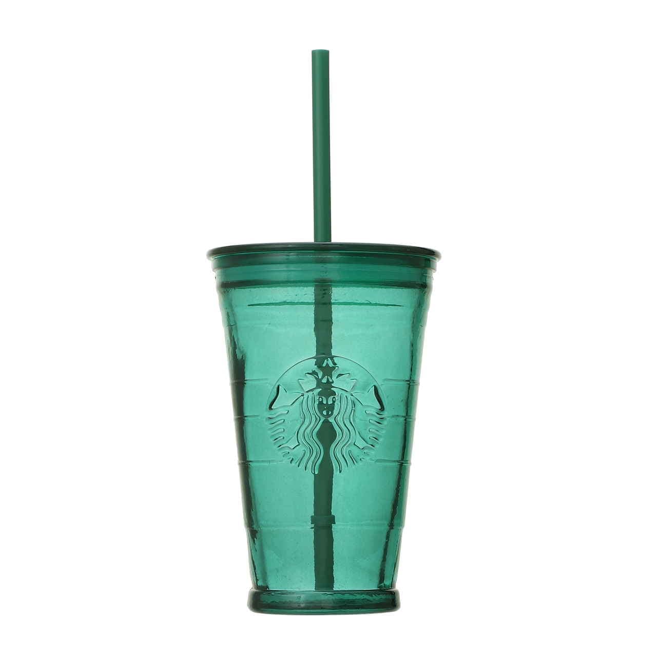 Starbucks recycled glass cold cup tumbler green 473ml