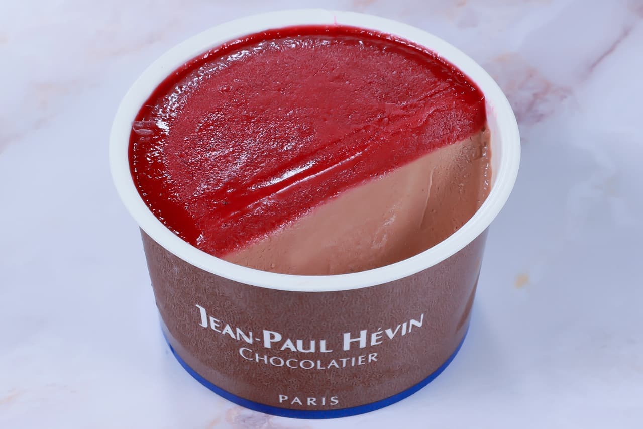 Jean-Paul Evan "Glass au chocolat fraiche rouge" and "Sorbet cacao exotic