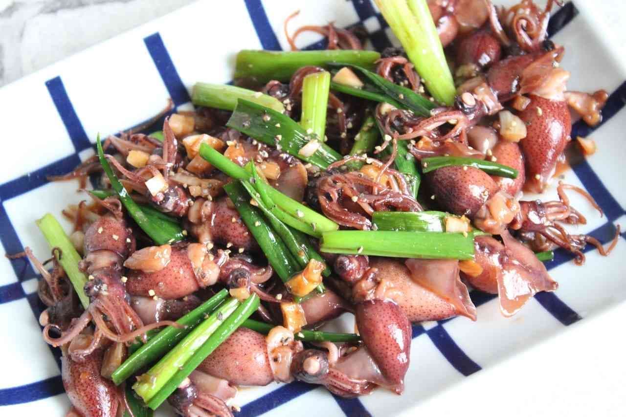 Sauteed firefly squid with butter and soy sauce