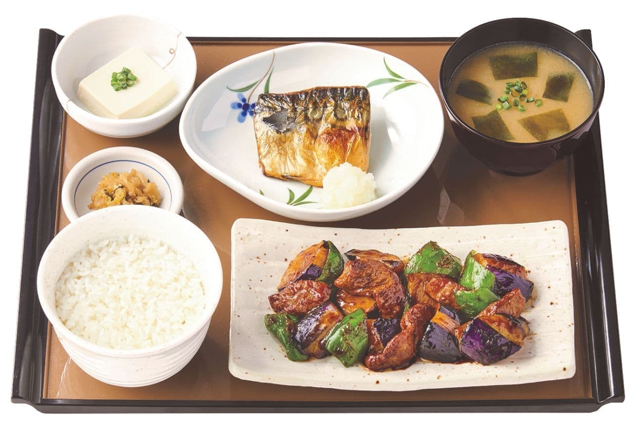 Yayoiken "Soybean Meat with Eggplant Miso and Grilled Fish Set Meal