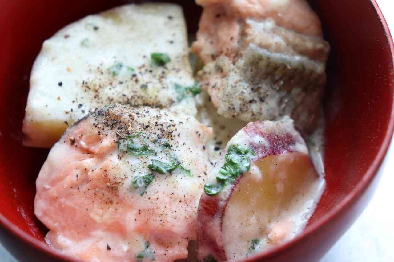 Recipe for "Salmon and Sweet Potatoes in Cream