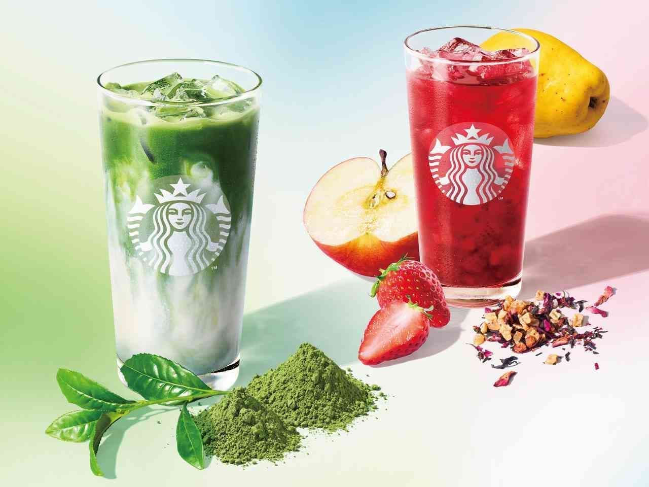 Starbucks "Double Matcha Tea Latte" and "Strawberry & Yewsberry Tea