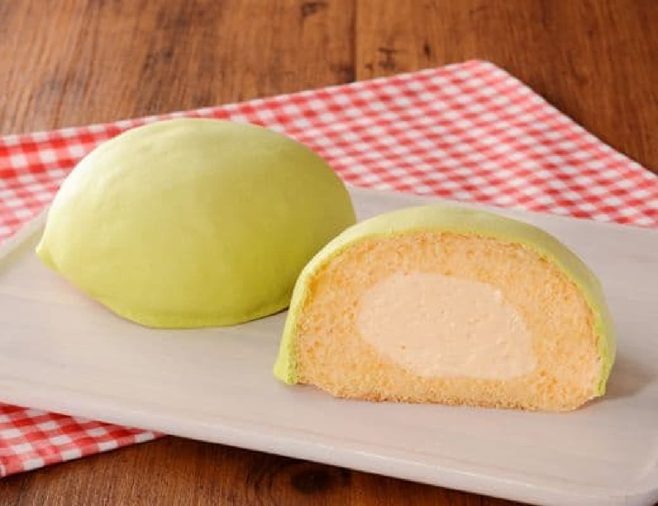LAWSON "Squished! Moist Melon Pan with Red Melon Whip