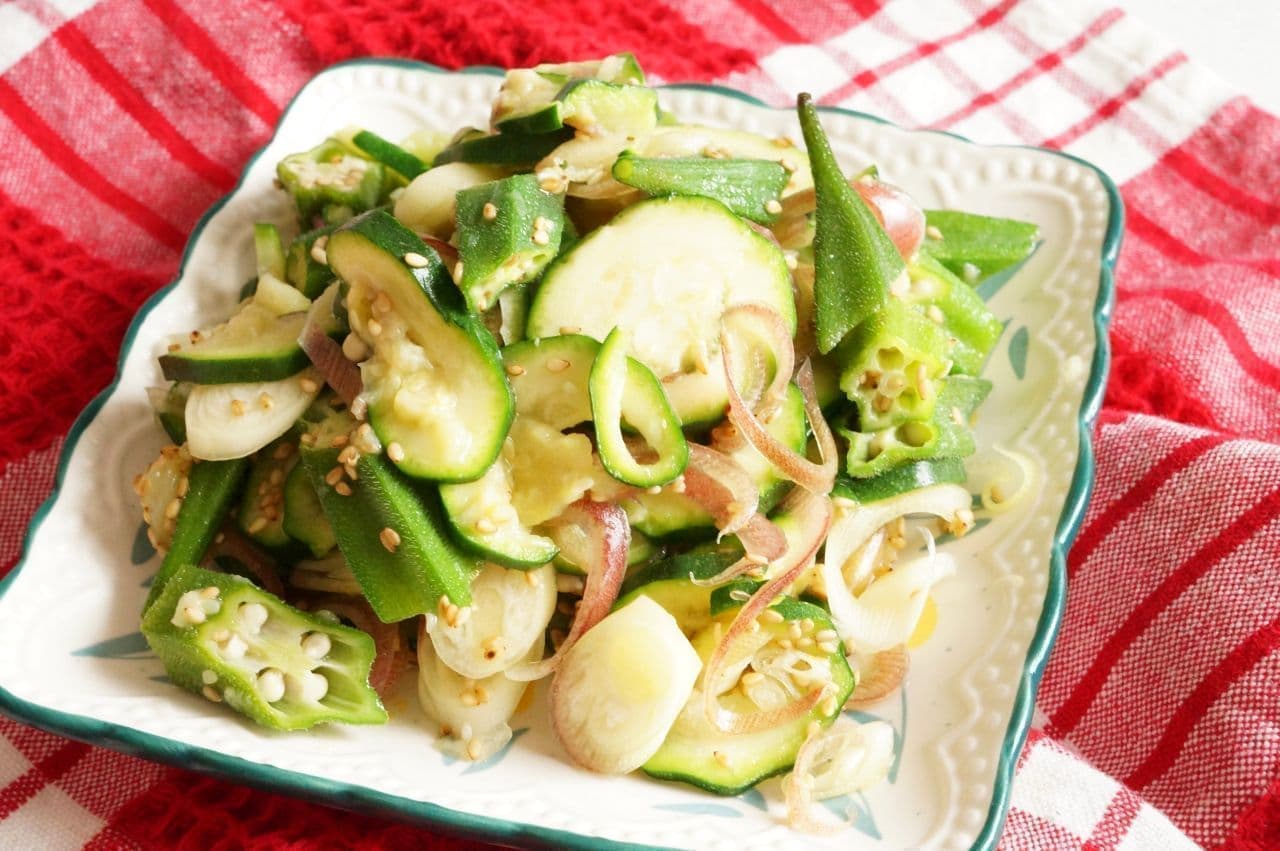 Recipe "Namul (okra, zucchini and myoga)