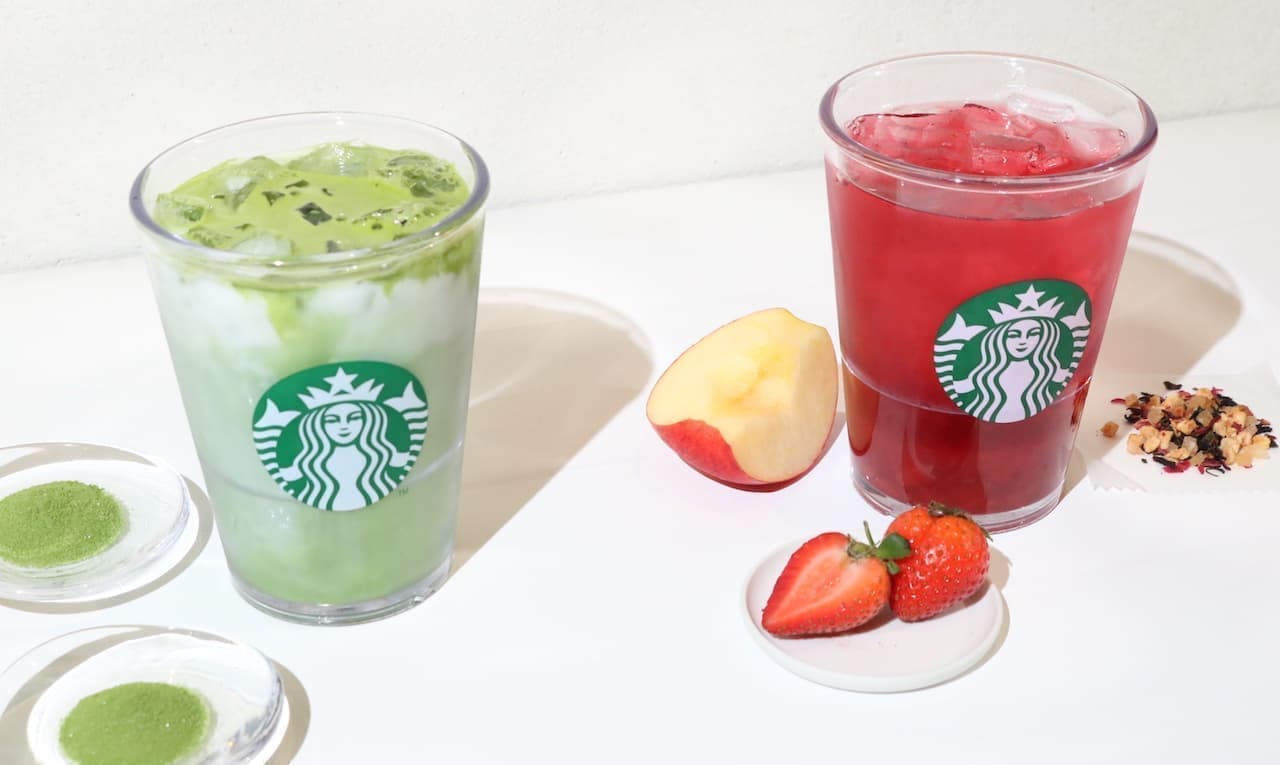 New Starbucks "Double Matcha Tea Latte" and "Strawberry & Yewsberry Tea".