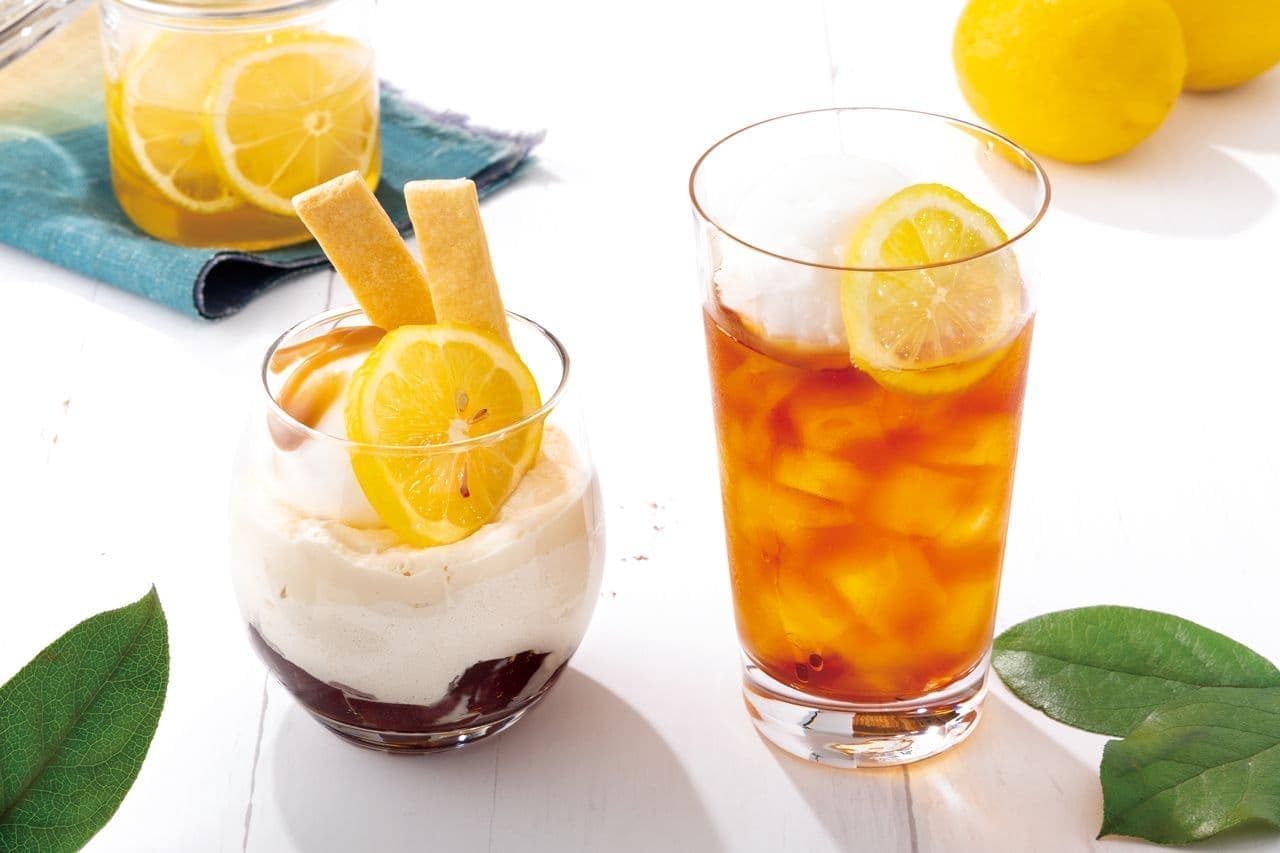 nana's green tea "honey lemon tea glass" and "honey lemon tea float