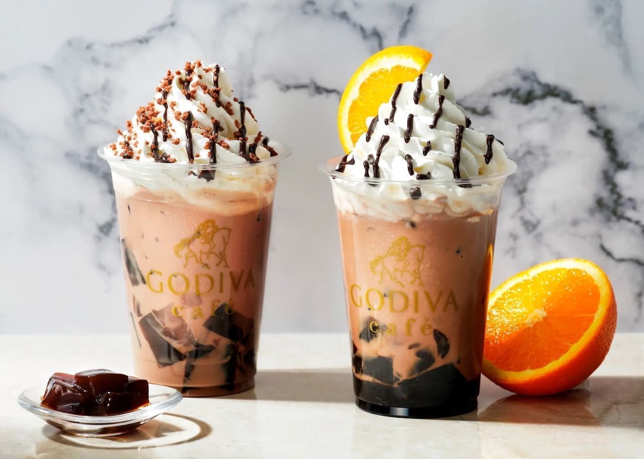 GODIVA cafe「飲むスイーツ コーヒーゼリーinカカオミルク」「飲むスイーツ コーヒーゼリーinカカオオレンジ」