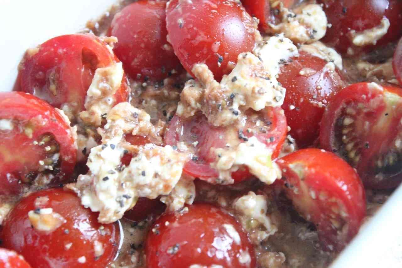 Recipe for "Cherry tomatoes with cream cheese and bonito flakes" (Japanese only)