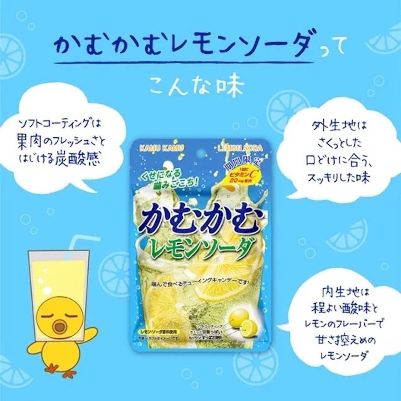 Kamu Kamu Lemon Soda Bag Type 30g" from Mitsubishi Shokuhin Co.