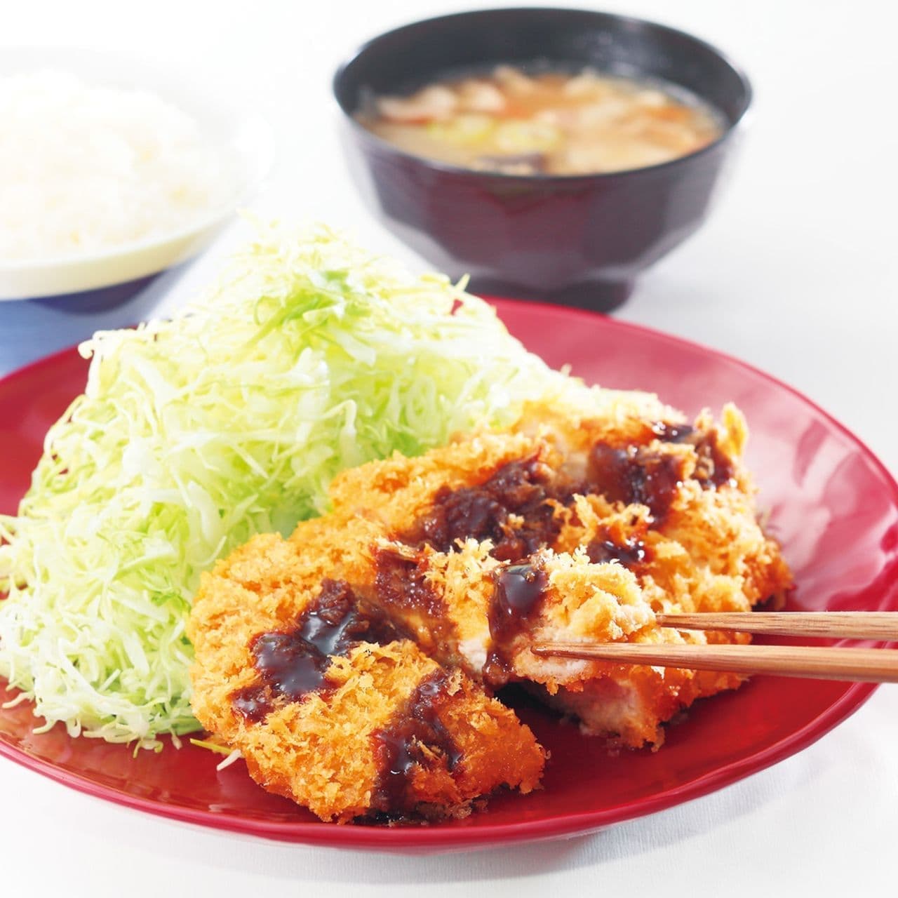 Katsuya "Loin cutlet set meal 120g loin with rice and tonjiru (small soup)