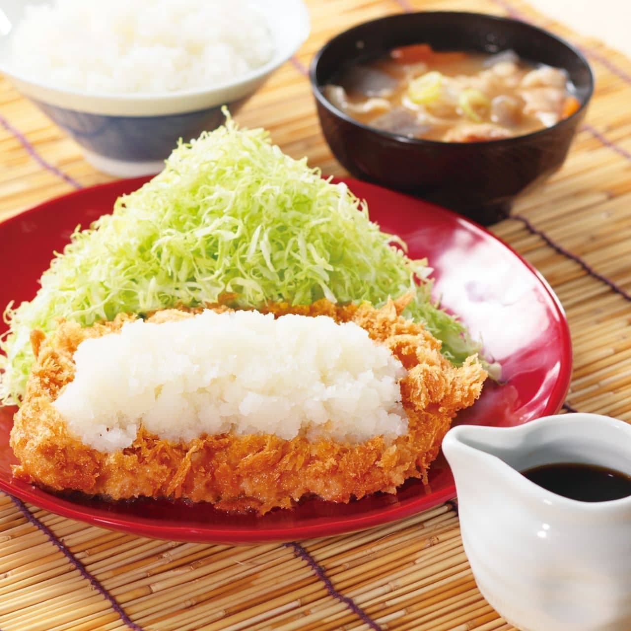 Katsuya "Grated pork cutlet set meal 120g roasted pork cutlet [with rice and tonjiru (small soup)