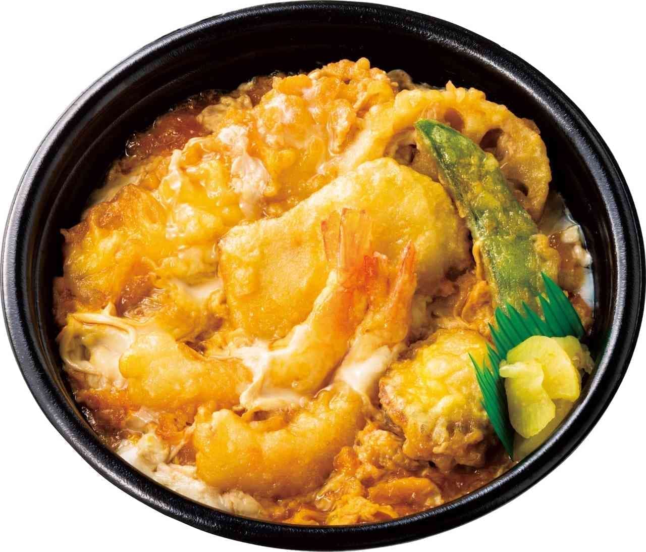 Hotto Motto "Kaisen Ten-Tsuji Donburi" (Bowl of rice topped with seafood and tempura)