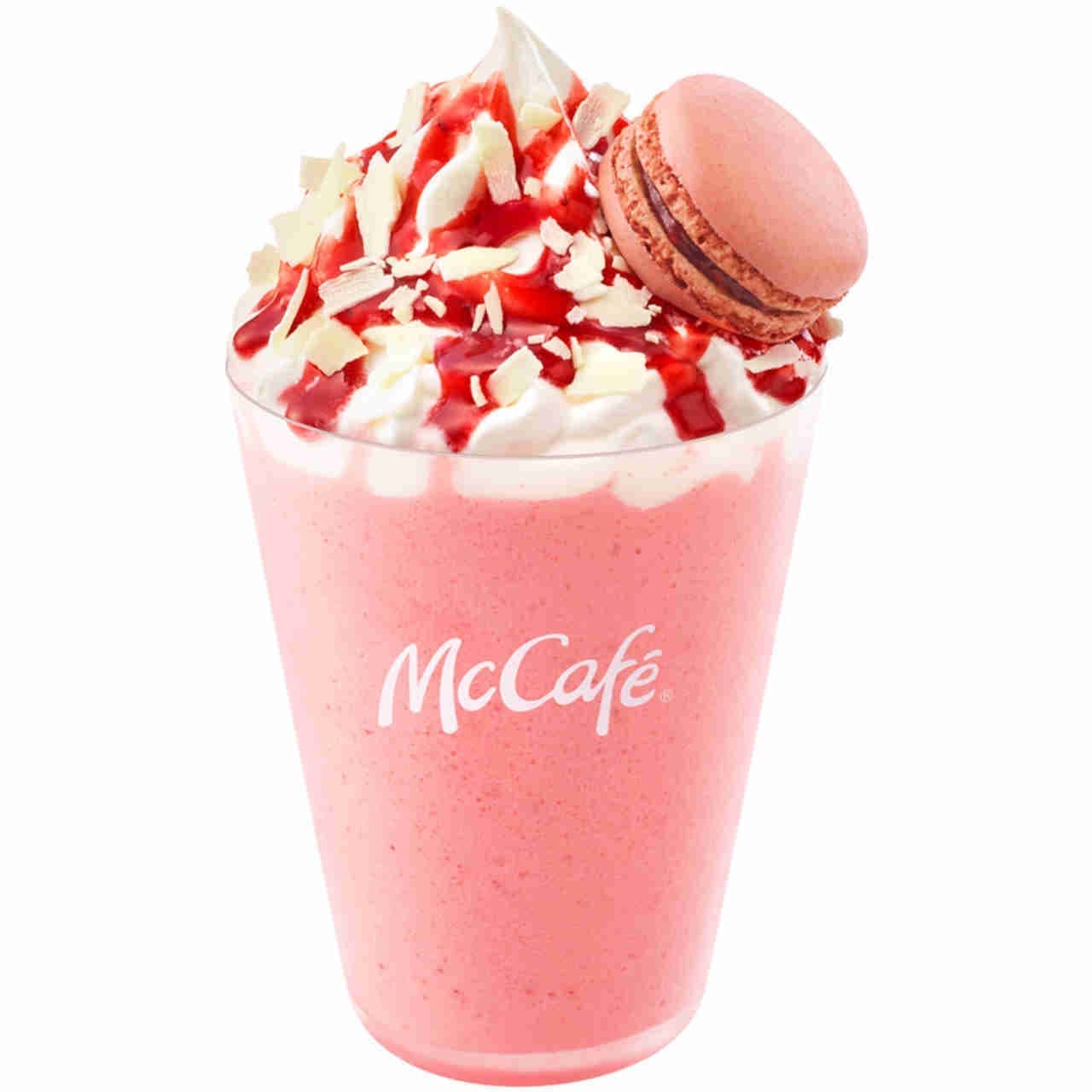 McDonald's "White Chocolate Strawberry Frappe & Macaroon Raspberry"