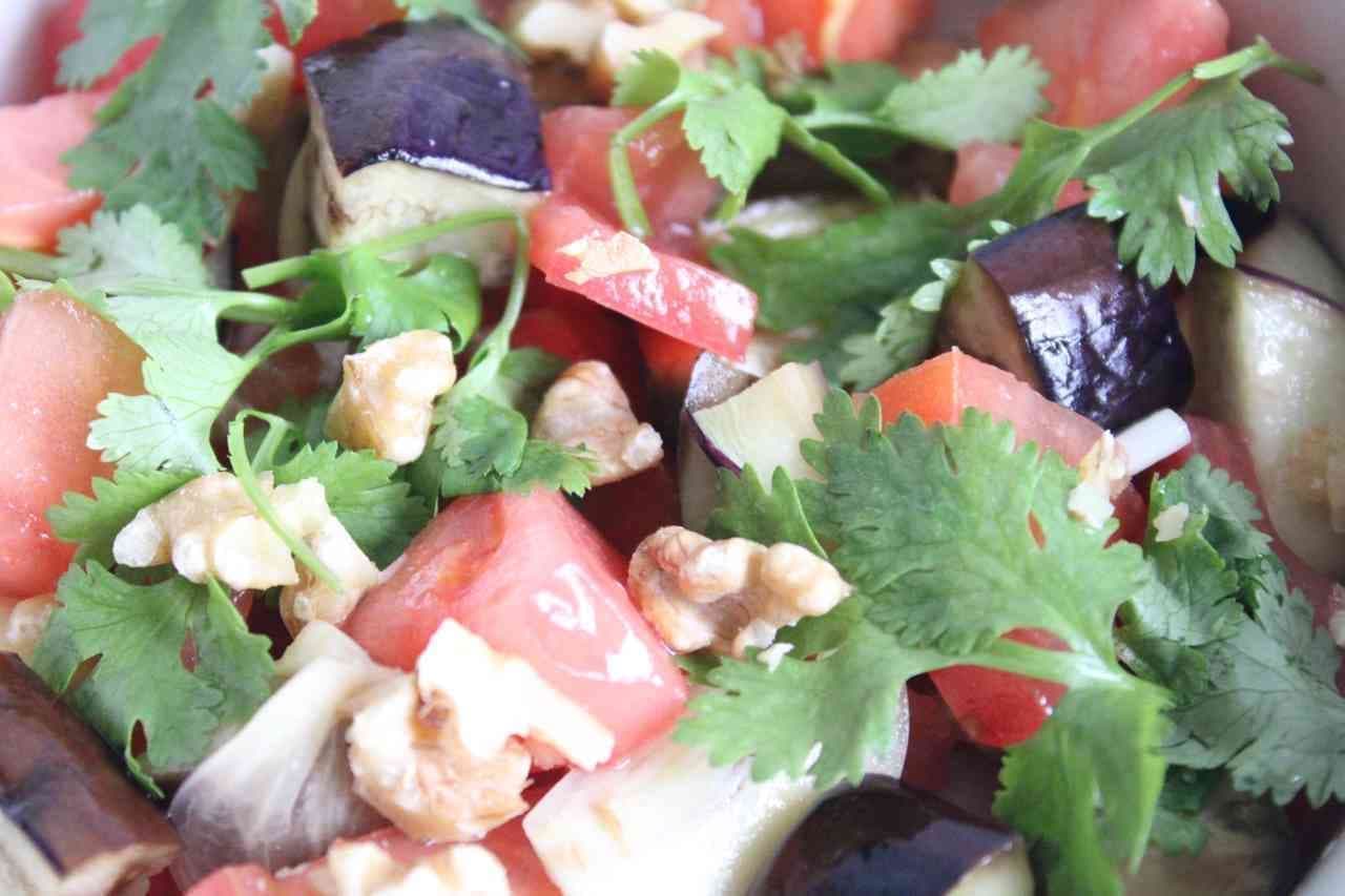 Eggplant and tomato garlic salad
