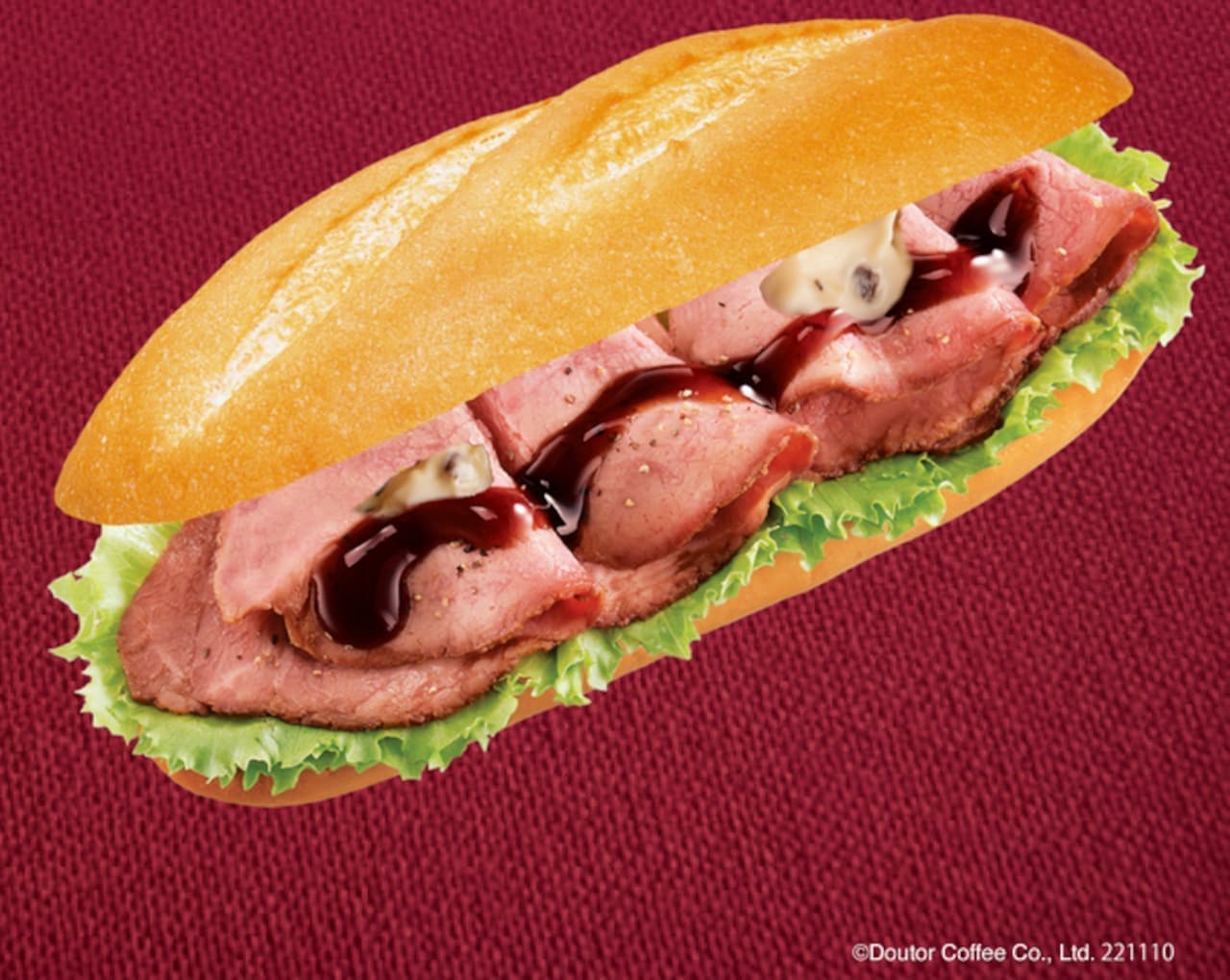 Doutor Coffee Shop "Luxury Milano Sandwich - Roast Beef Grilled over Direct Fire with Red Wine Balsamic Vinegar Sauce