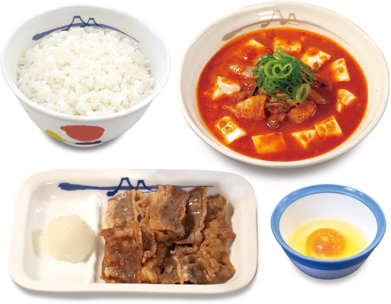 Matsuya "Tofu Kimchi Gue Kalbi Yakiniku Set with Rice and Fresh Egg
