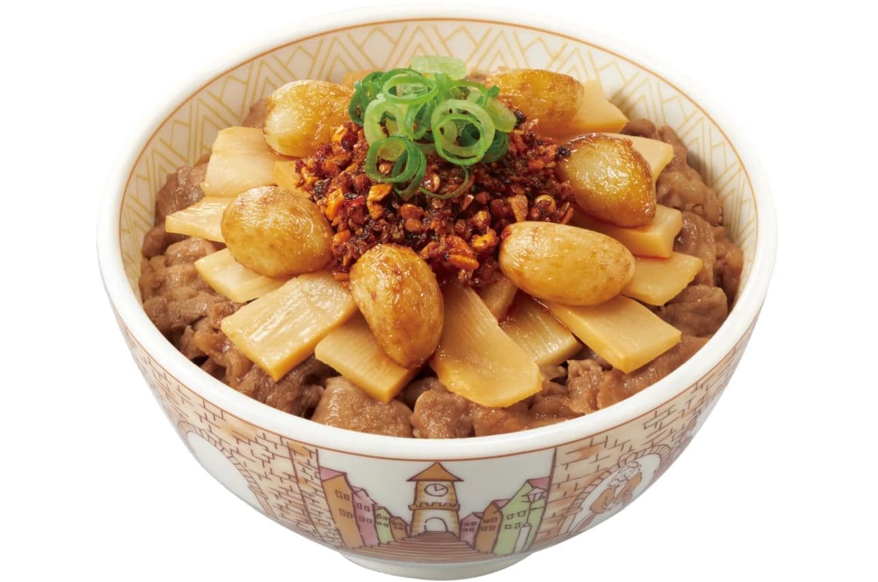 Sukiya "Garlic Eating Ra Menma Gyudon" (Beef Bowl with Garlic Eating Ra Menma)