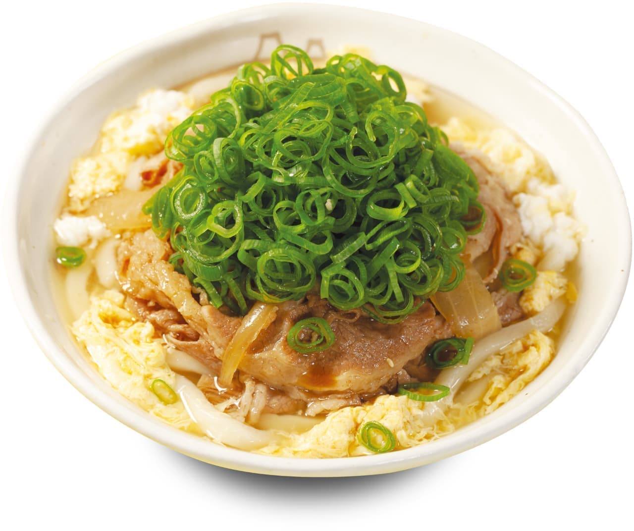 Matsuya "Kakitama Meat Udon with plenty of green onions